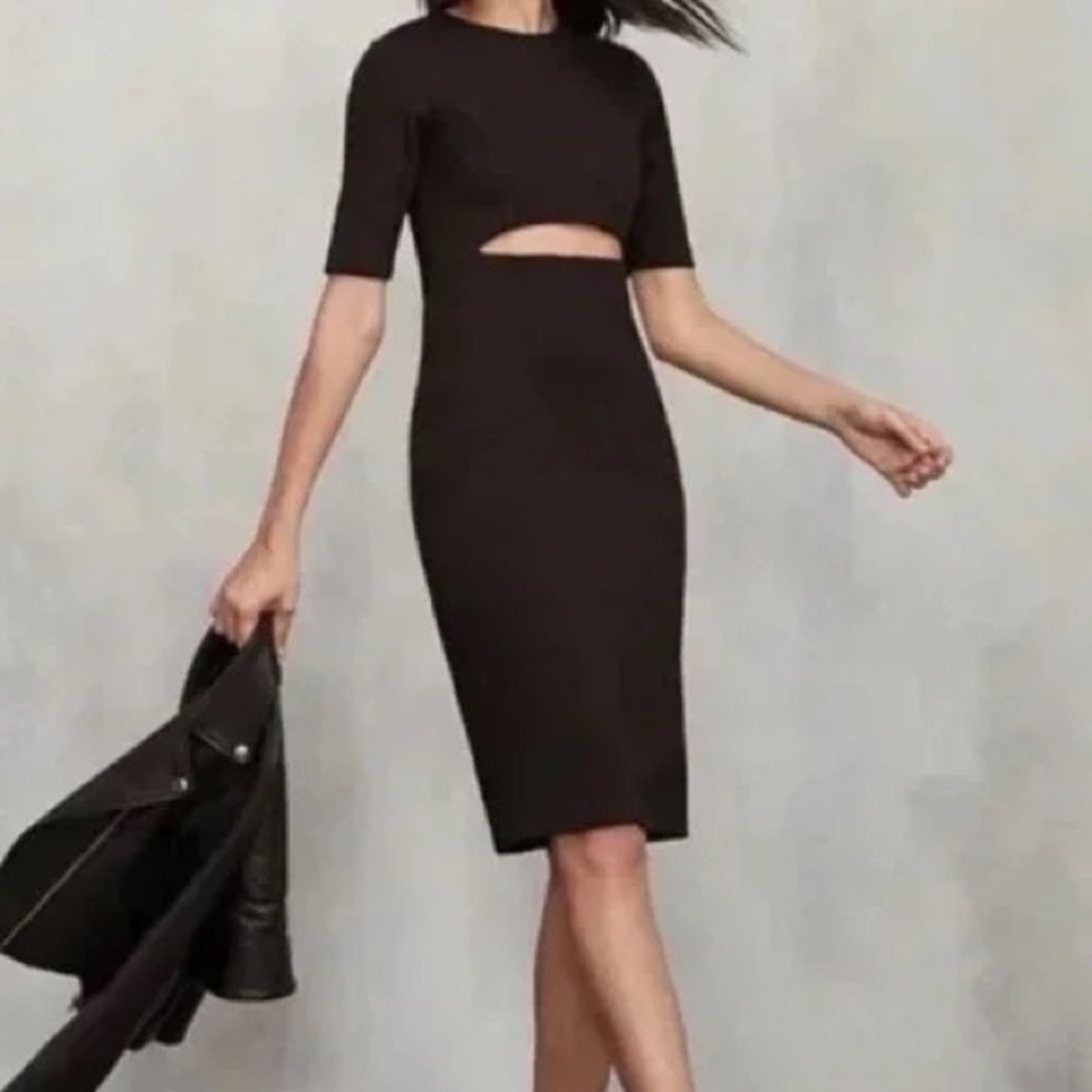 Reformation Evita Black Keyhole Midi Dress Women’s Size 0